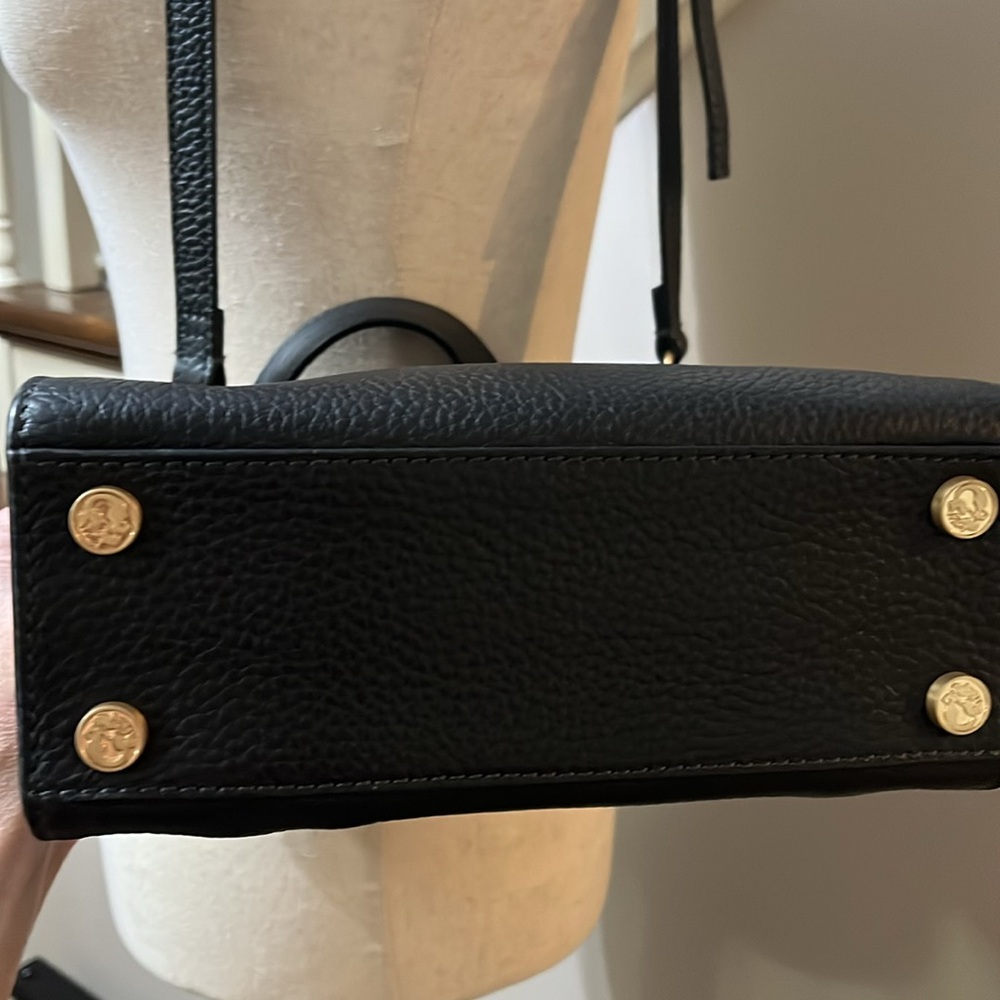 Spartina Black Leather Convertible Crossbody- Satchel Handbag NWOT - Picture 4 of 5